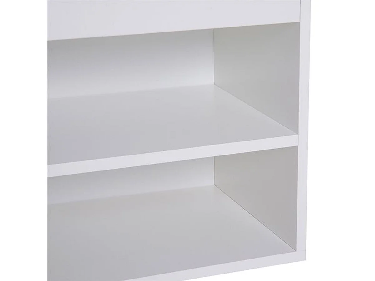 Banco zapatero 3 estantes madera blanco 47x80x30 cm