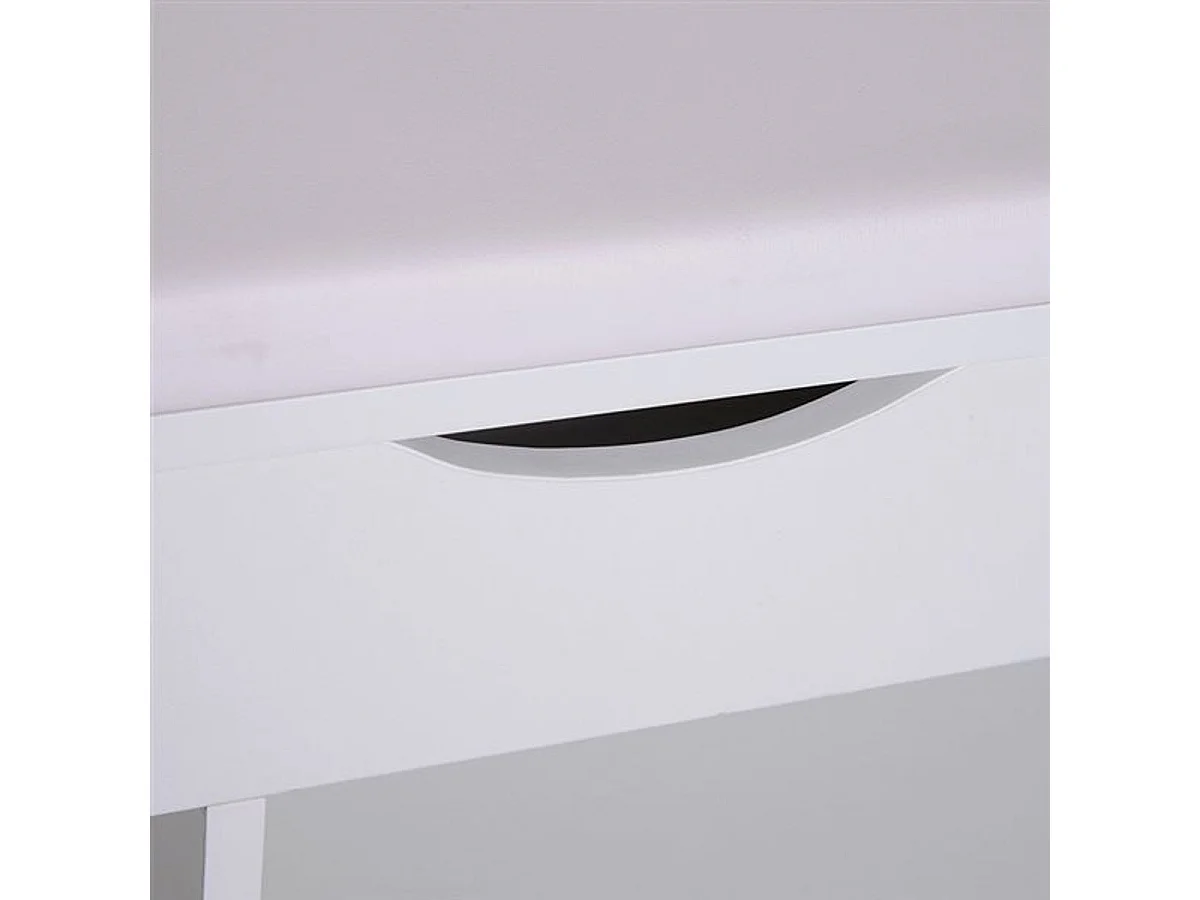 Banco zapatero 3 estantes madera blanco 47x80x30 cm