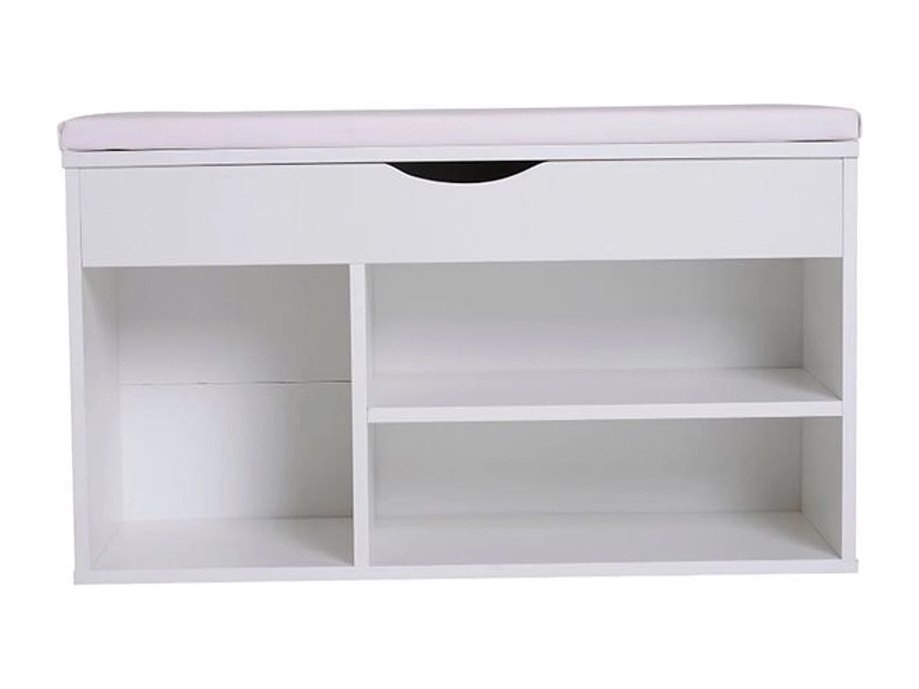Banco zapatero 3 estantes madera blanco 47x80x30 cm