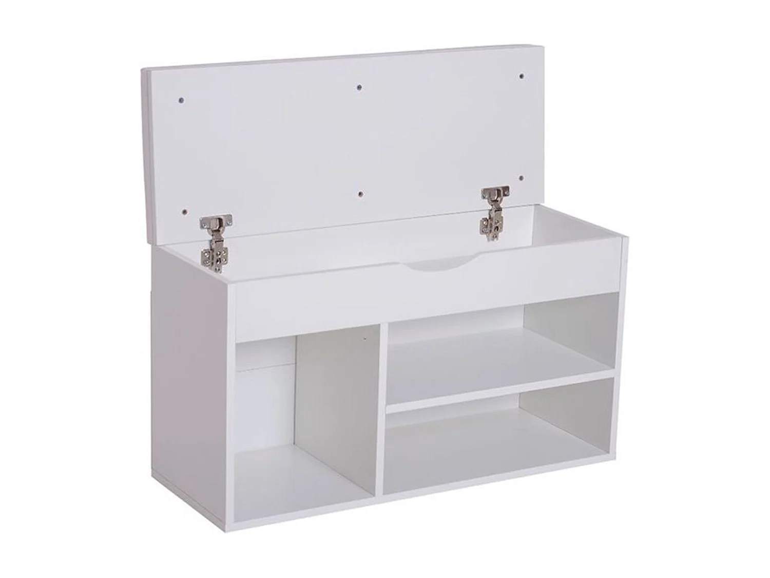 Banco zapatero 3 estantes madera blanco 47x80x30 cm