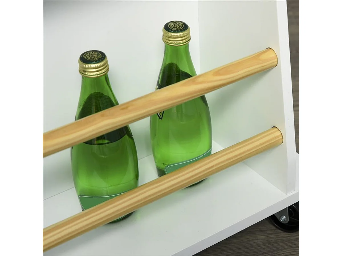 Carro auxiliar de cocina Homcom con estantes laterales+ruedas blanco/natural 89,5x89x45 cm