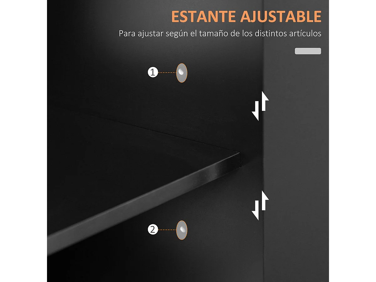 Carrito auxiliar Tea Homcom con ruedas negro 89x109x40 cm