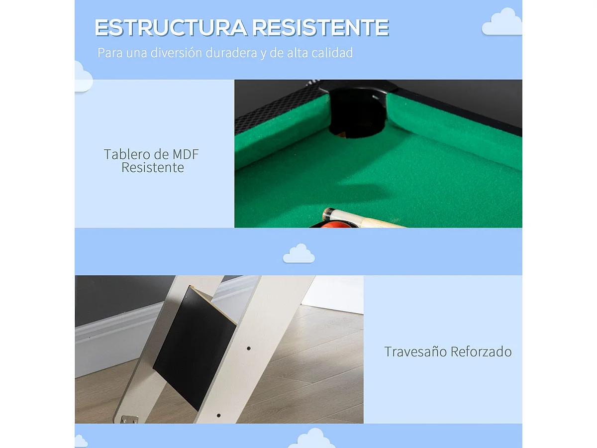 Mesa multijuegos infantil Homcom 6 en 1 +7 años negro 79x120x88 cm