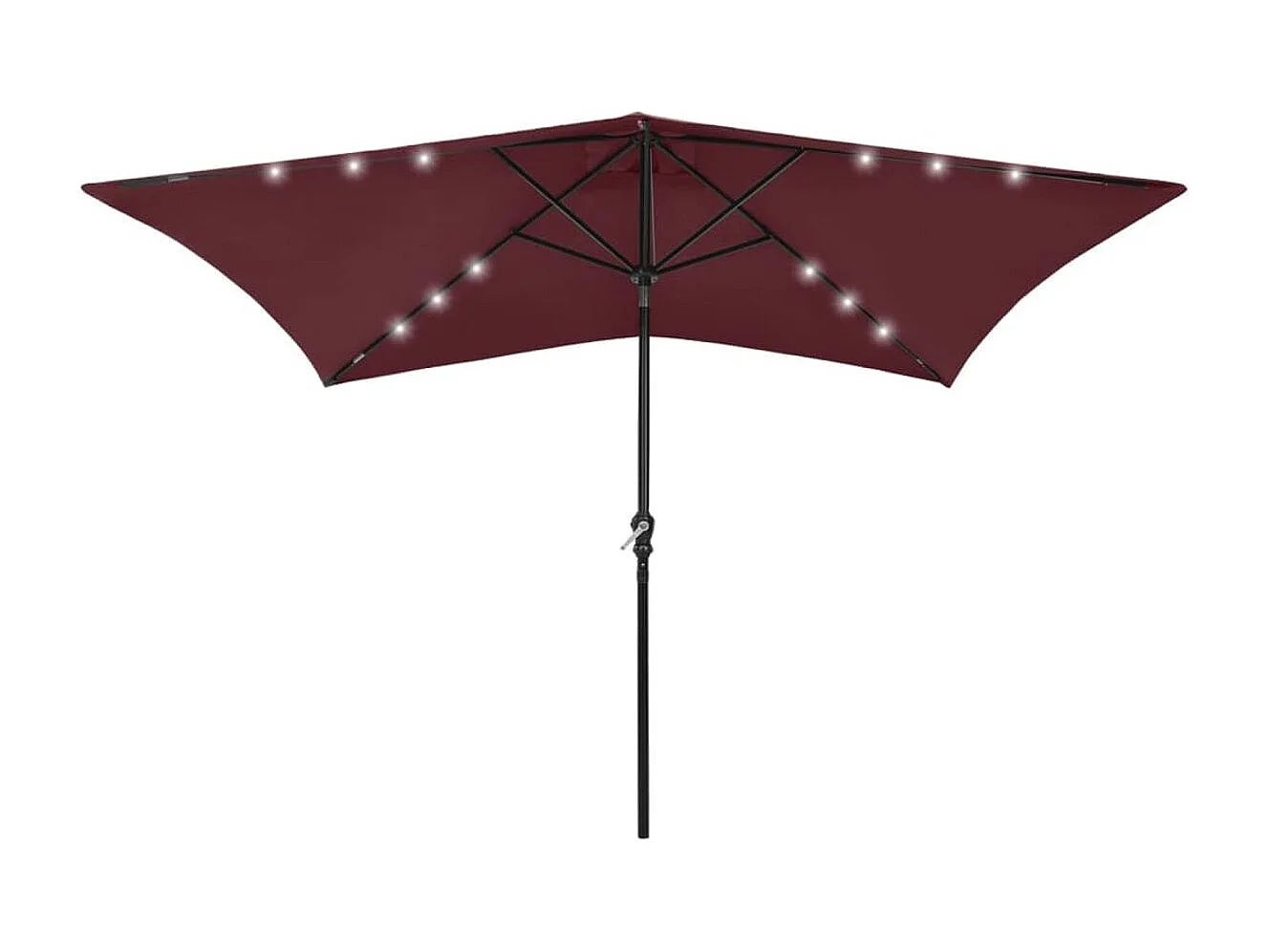 Sombrilla Boar con 18 luces LED inclinación regulable rojo 247x200x300 cm