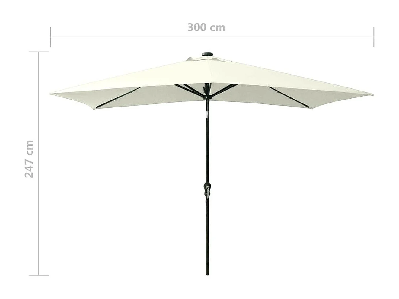 Sombrilla Boar con 18 luces LED y poste de acero beige 247x200x300 cm