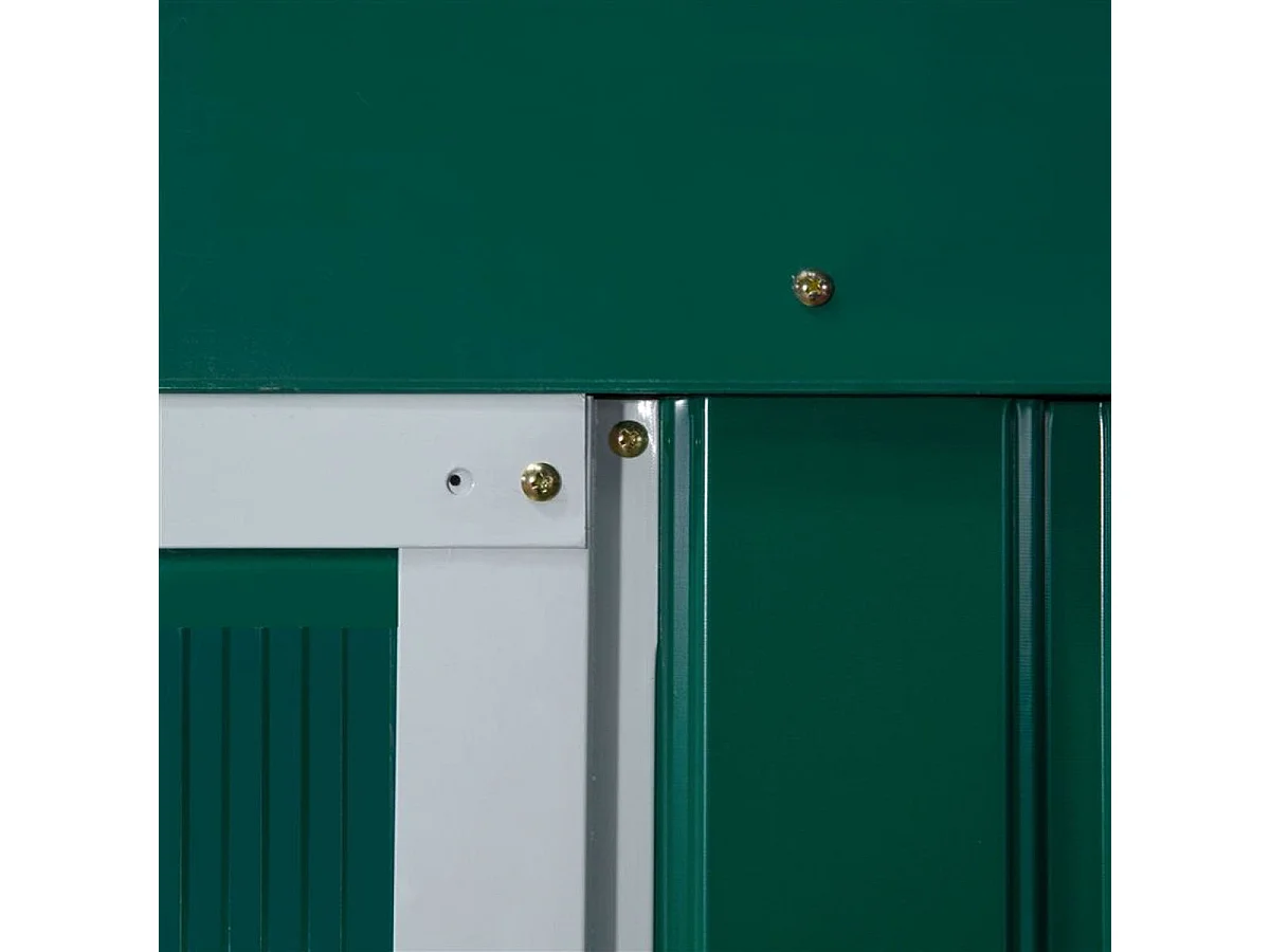 Cobertizo de jardín Outsunny puertas correderas verde 200x340x386 cm