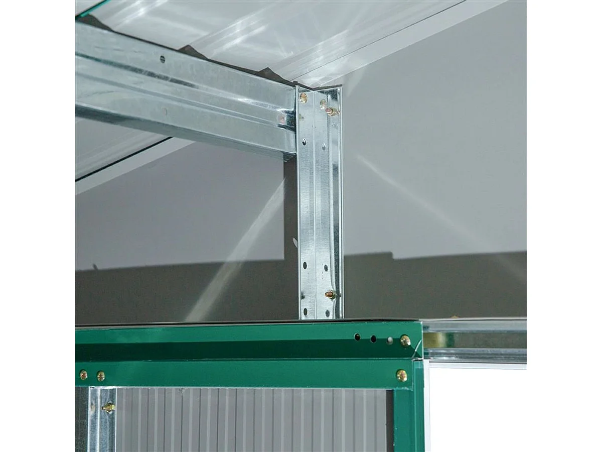 Cobertizo de jardín Outsunny puertas correderas verde 200x340x386 cm