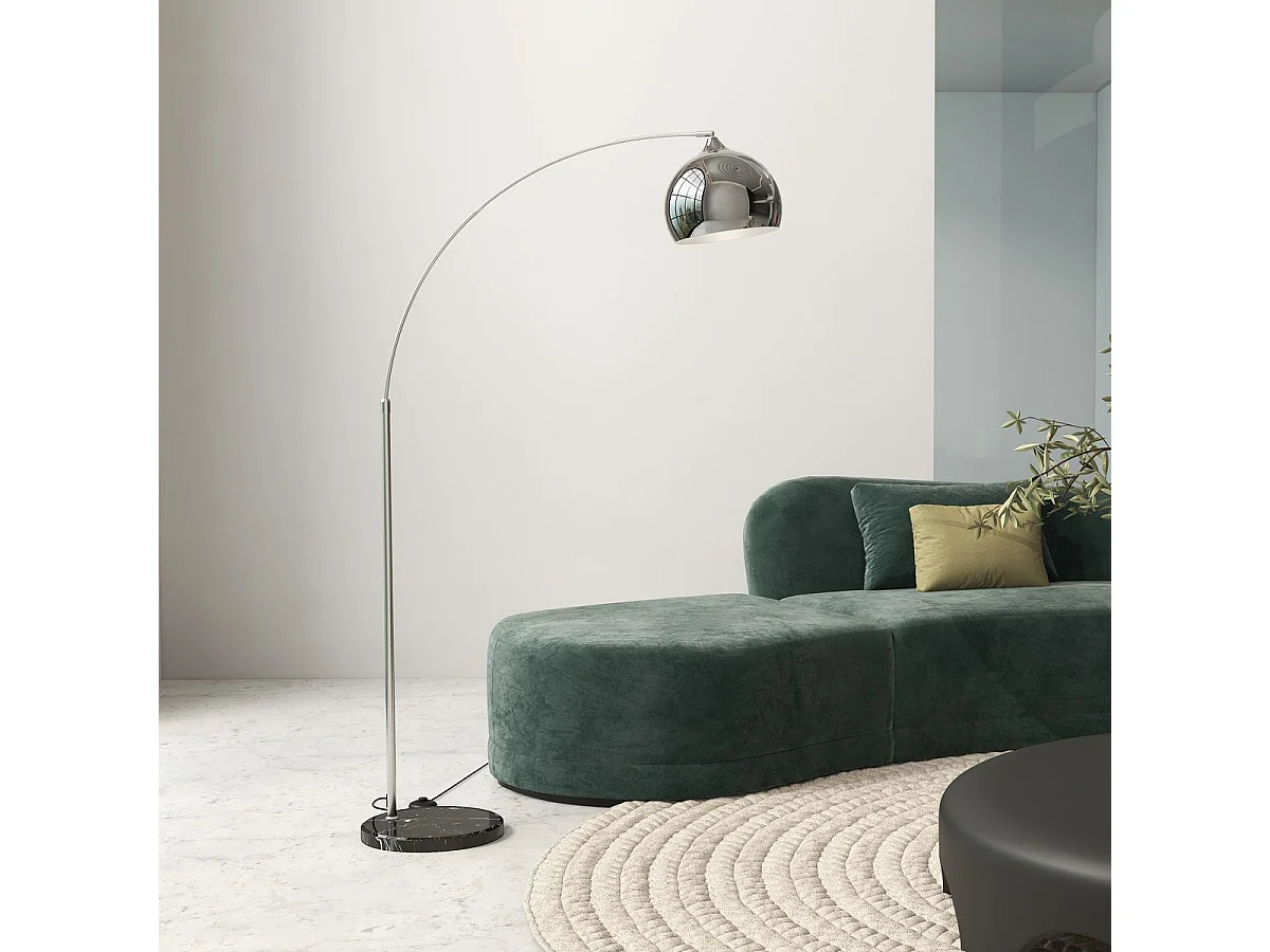 Lámpara de pie Modde Homcom 40W poste ajustable negro/plata 170-180x110-115x30 cm