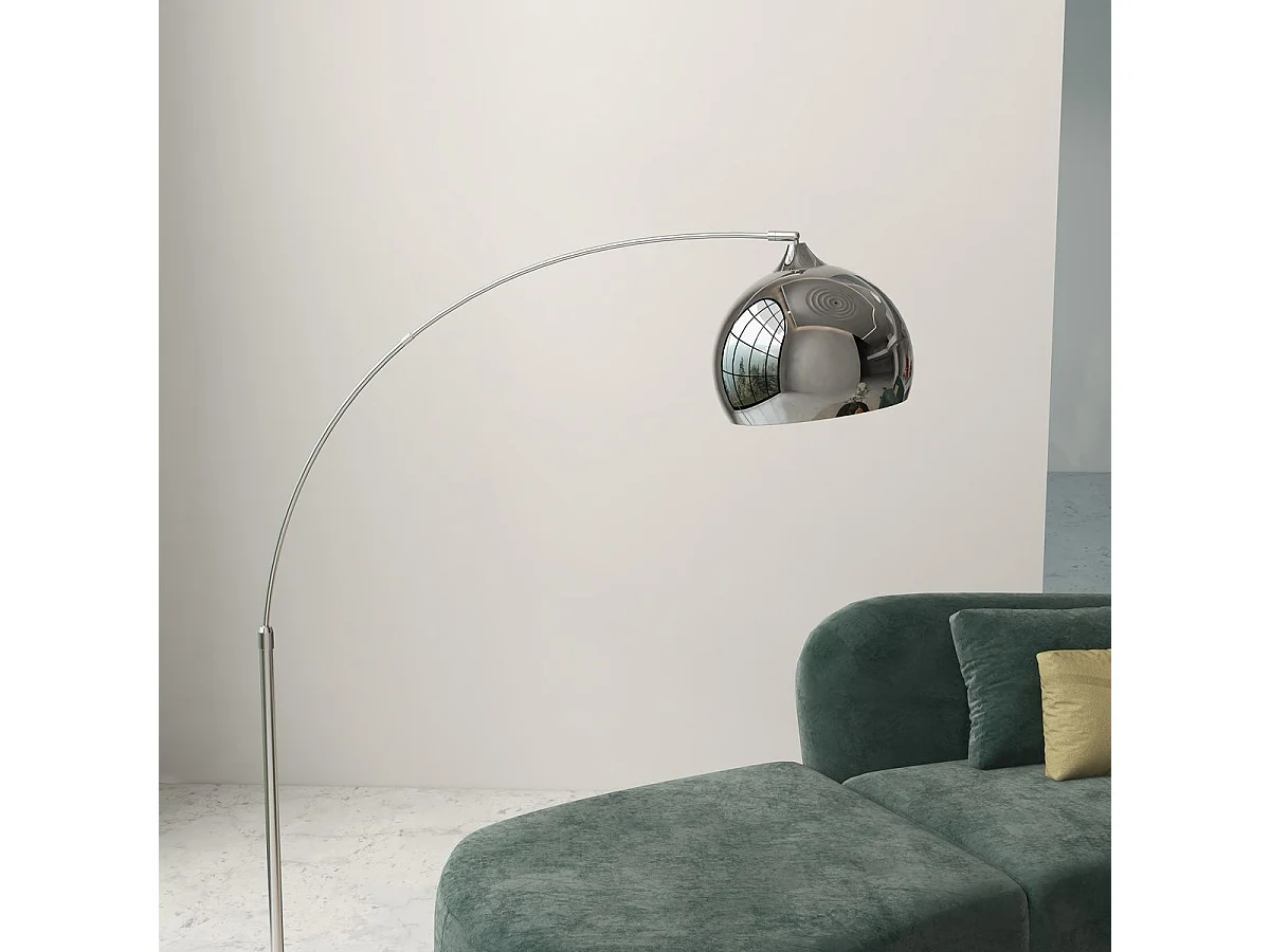 Lámpara de pie Modde Homcom 40W poste ajustable negro/plata 170-180x110-115x30 cm