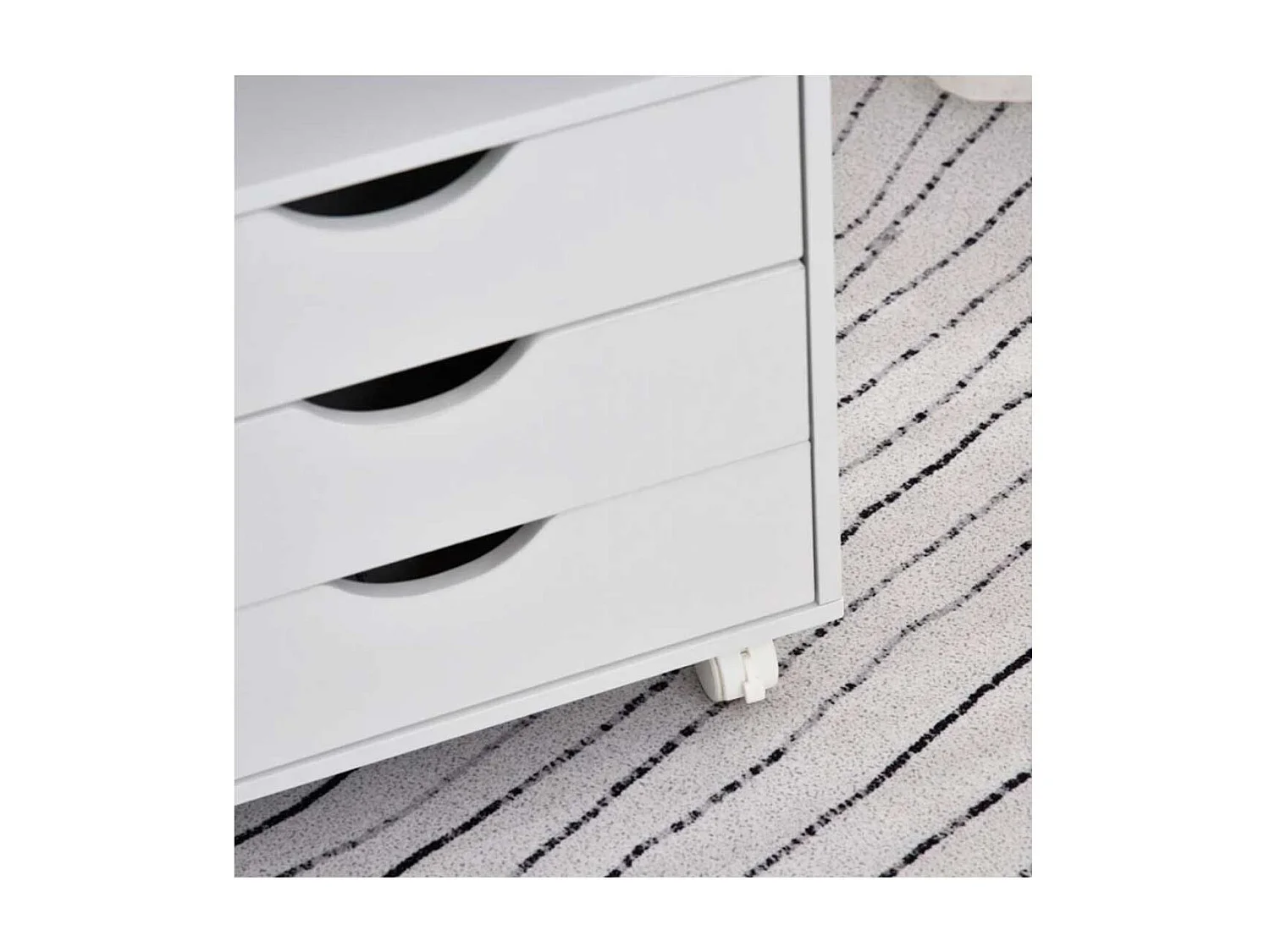 Mueble auxiliar Vinsetto 3 cajones + 4 estantes + ruedas blanco 83x40x30 cm