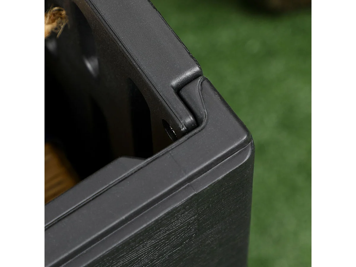 Baúl de almacenaje exterior Outsunny con ruedas negro 64,5x122,4x62 cm