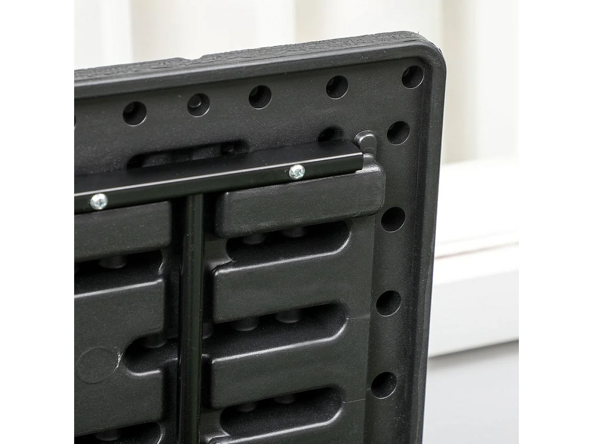 Baúl de almacenaje exterior Outsunny con ruedas negro 64,5x122,4x62 cm