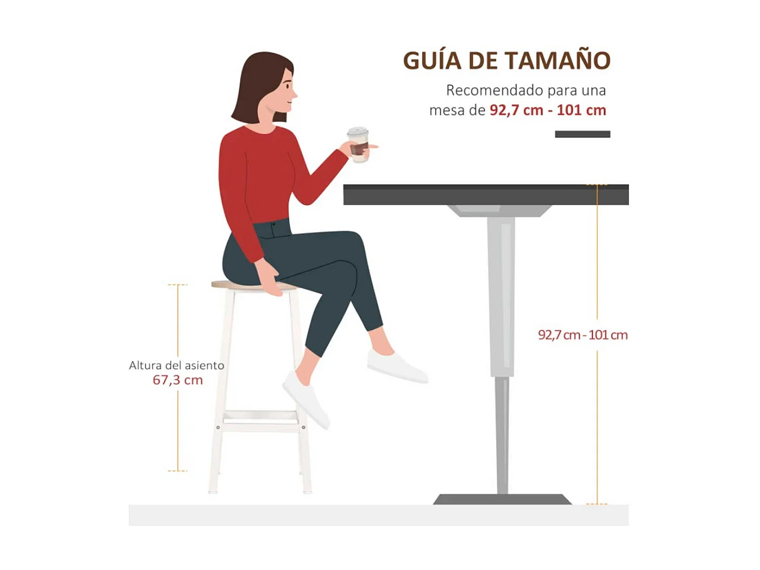 Pack de 2 taburetes altos de cocina Homcom blanco/natural 65x32,5x32,5 cm