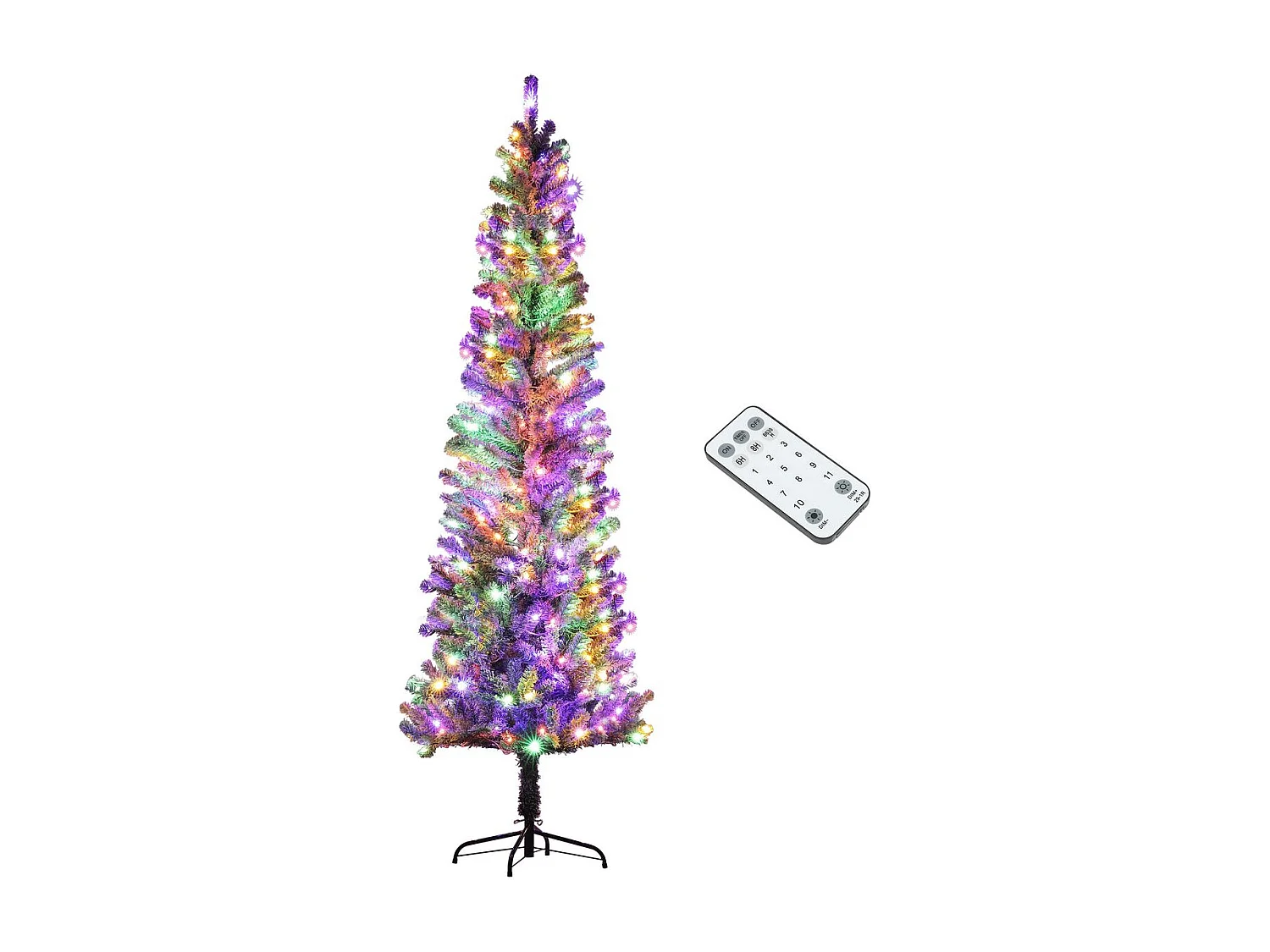 Árbol de Navidad Homcom 519 ramas con 220 LEDs 11 modos verde Ø68x225 cm