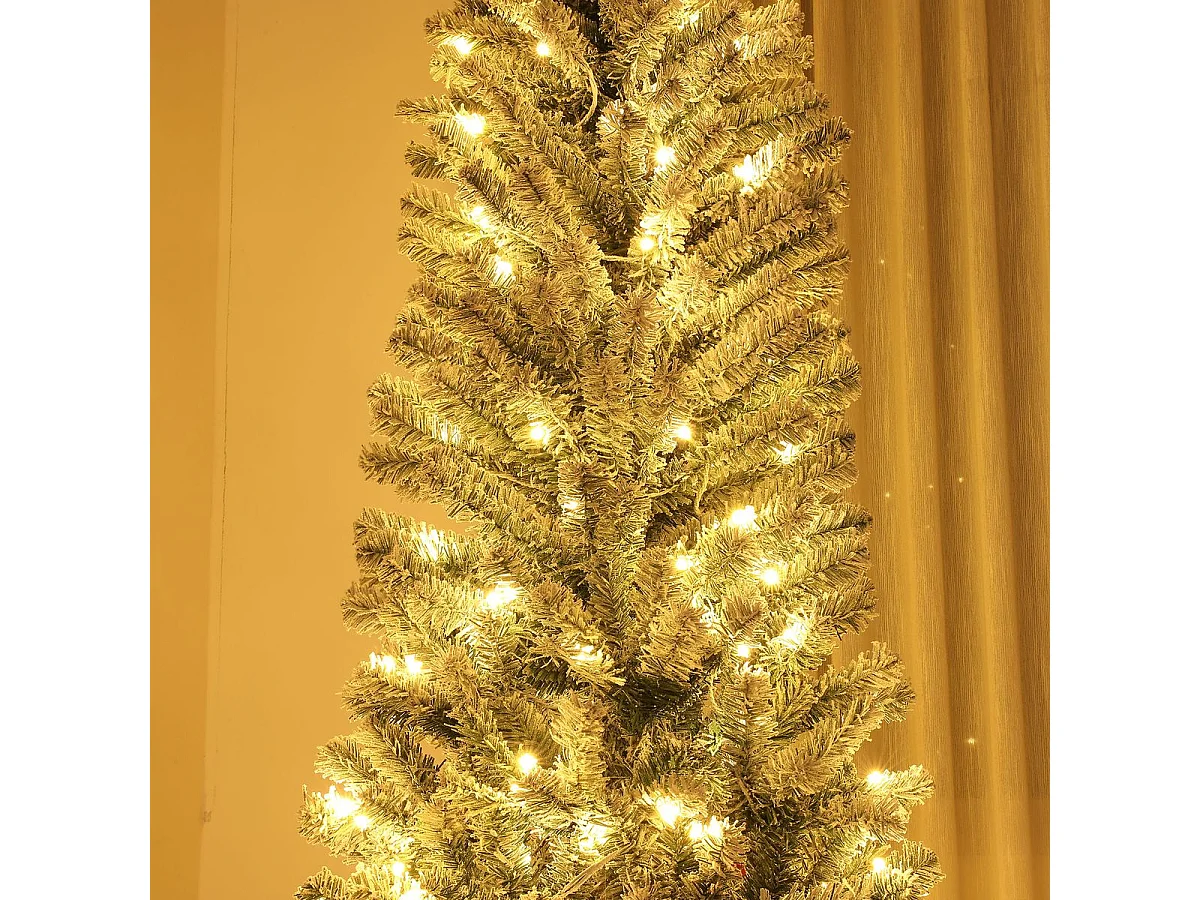 Árbol de Navidad Homcom 519 ramas con 220 LEDs 11 modos verde Ø68x225 cm
