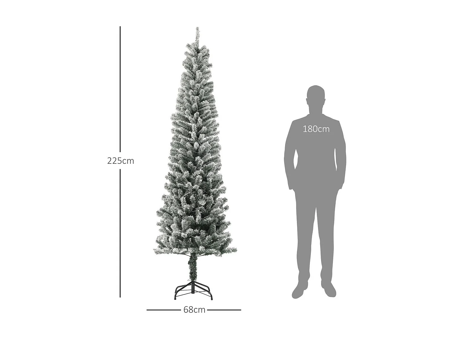 Árbol de Navidad Homcom 519 ramas con 220 LEDs 11 modos verde Ø68x225 cm