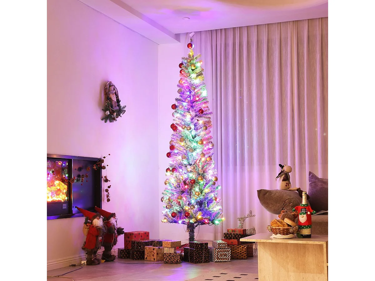 Árbol de Navidad Homcom 519 ramas con 220 LEDs 11 modos verde Ø68x225 cm