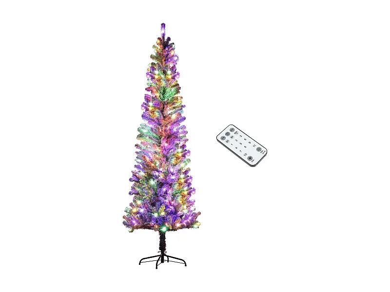 Árbol de Navidad Homcom 519 ramas con 220 LEDs 11 modos verde Ø68x225 cm