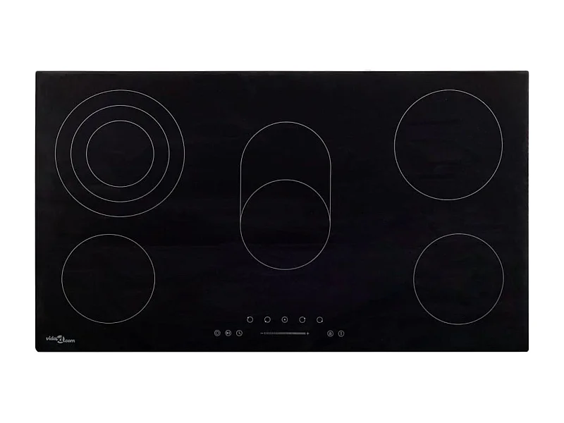 Placa vitrocerámica VidaXL 8500W 5 zonas negro 77 cm