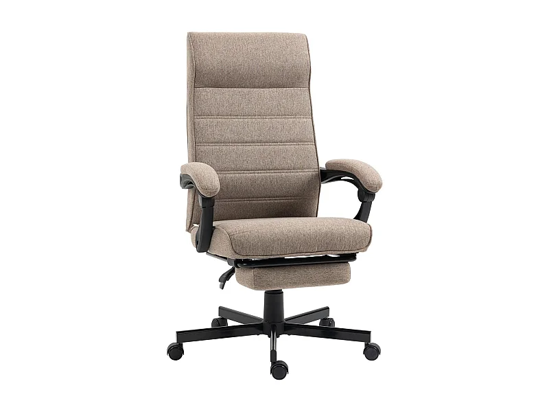 Silla de oficina Albahaca Vinsetto reclinable altura ajustable + reposapiés marrón 106-114x67x68 cm