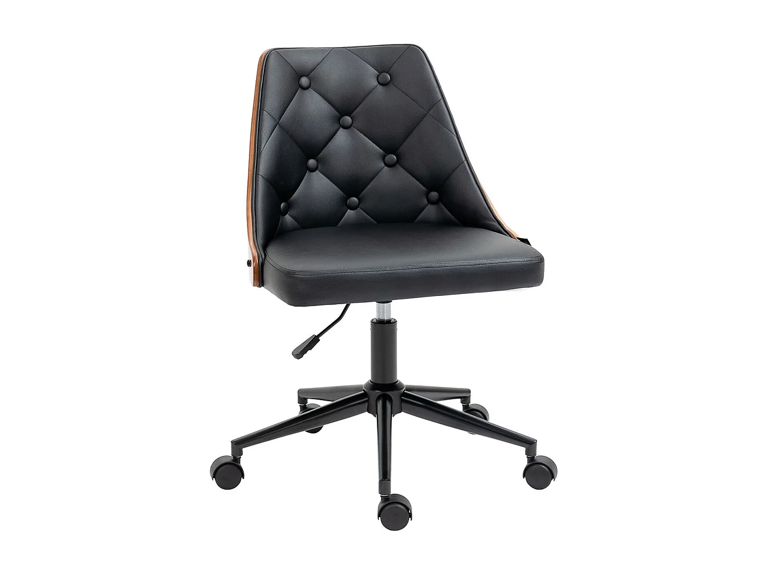 Silla de escritorio Tulipán Vinsetto basculante altura regulable negro/marrón 77-87x53x62 cm