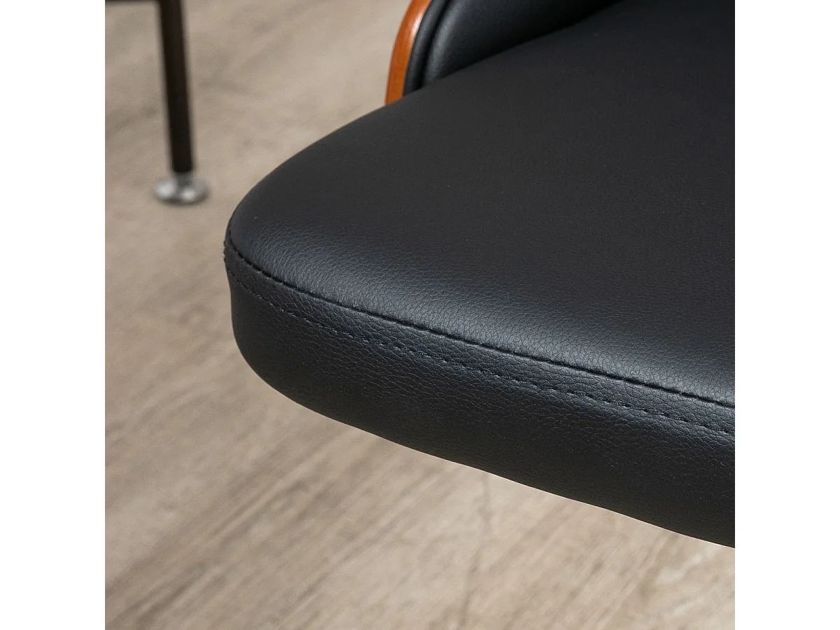 Silla de escritorio Tulipán Vinsetto basculante altura regulable negro/marrón 77-87x53x62 cm