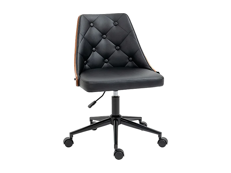 Silla de escritorio Tulipán Vinsetto basculante altura regulable negro/marrón 77-87x53x62 cm