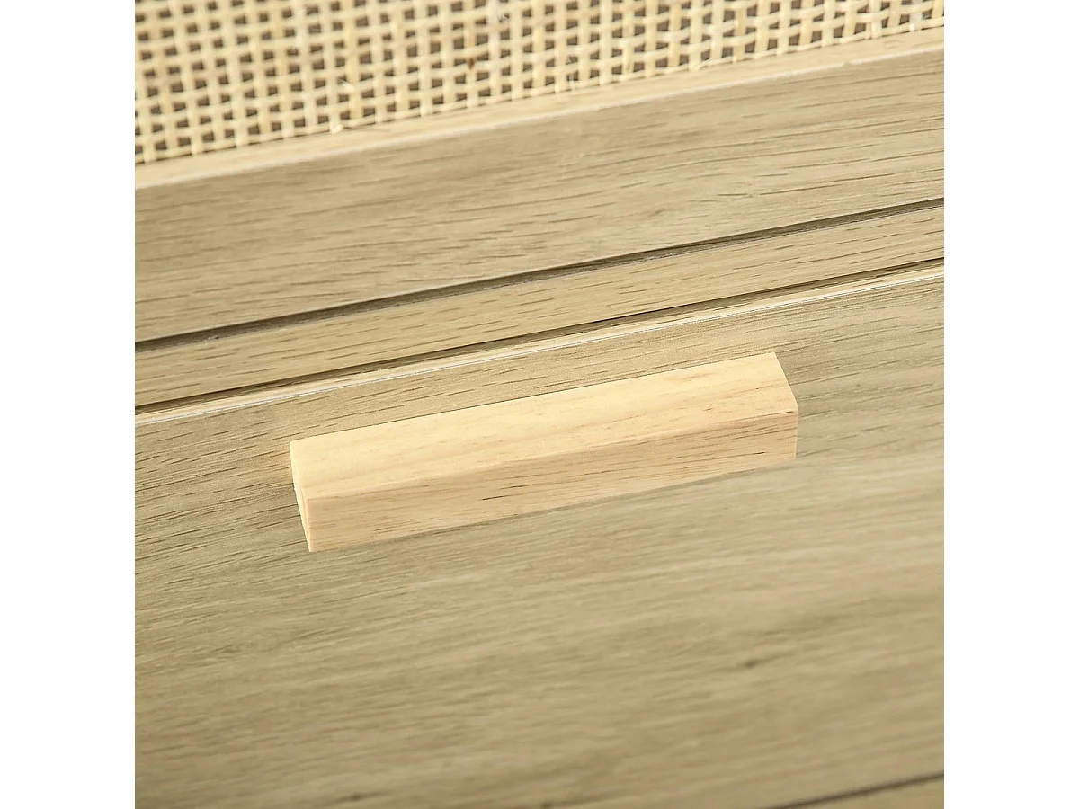Cómoda Nassau Homcom 3 cajones estilo cannage natural 69x60x38 cm