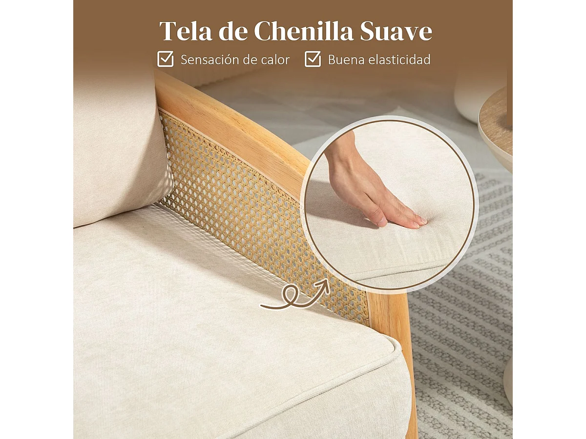 Butaca Romera Homcom cojines extraíbles beige 88x67x75 cm