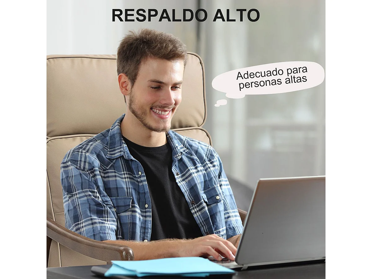 Butaca Elia Homcom respaldo alto beige 105x63,5x83 cm