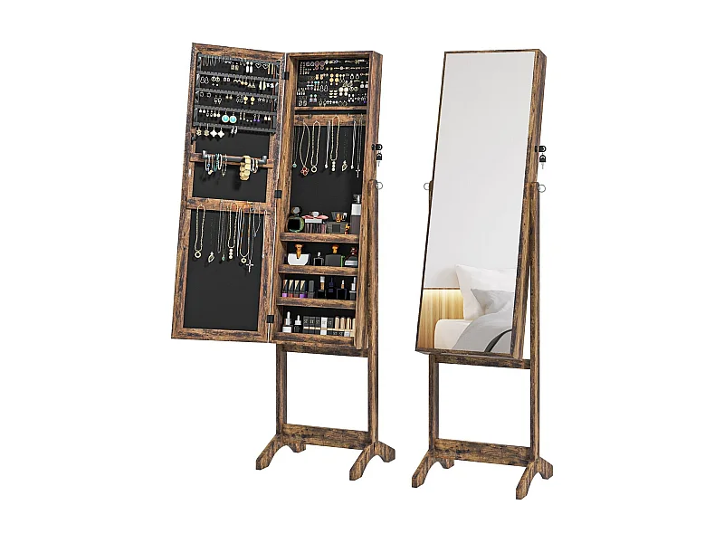 Espejo de cuerpo entero Miralya Homcom instalación convertible marrón 151,5x46x36,5 cm