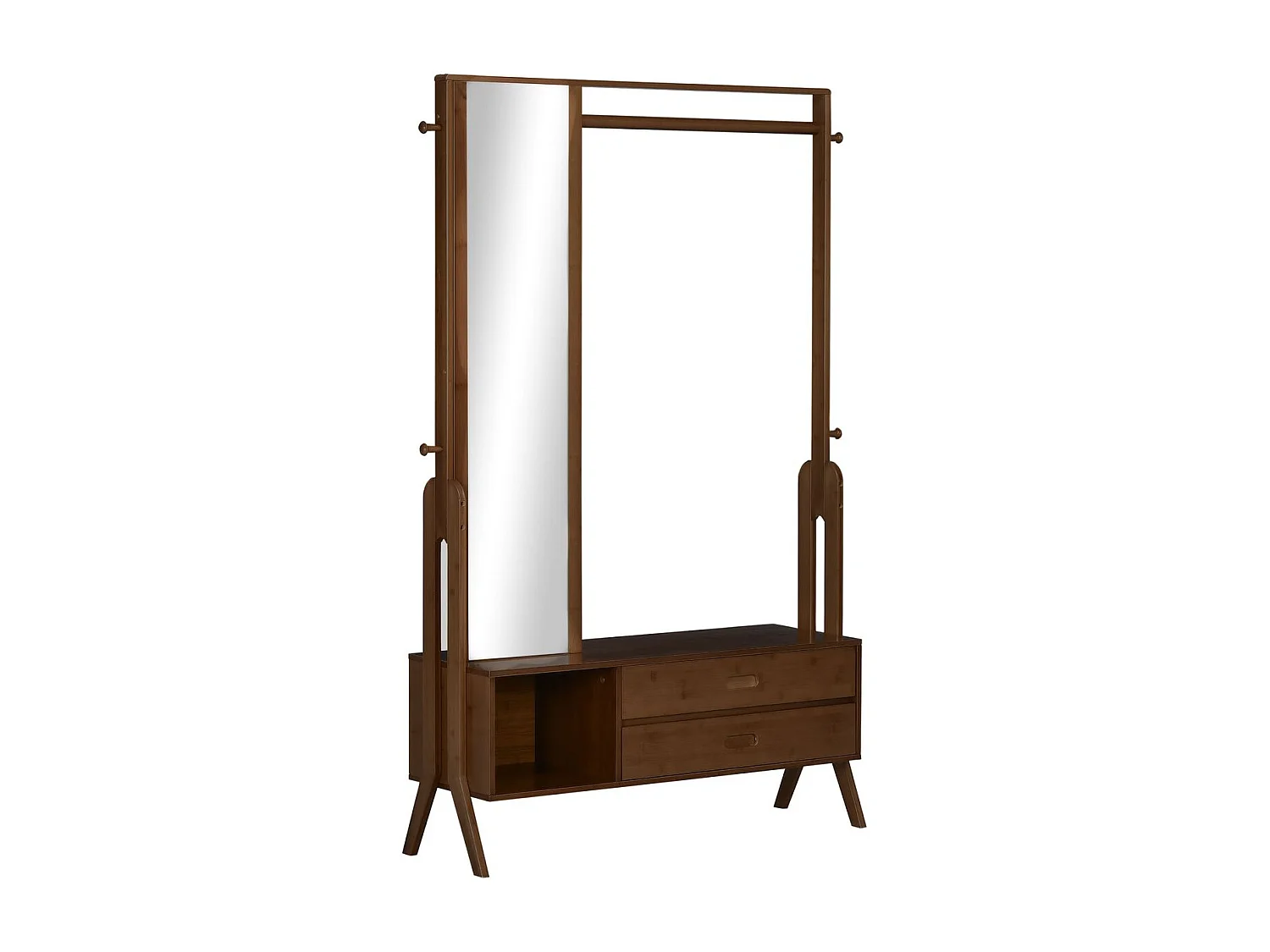 Perchero Gloria Homcom 2 cajones + espejo + compartimento marrón 169,5x113x33 cm