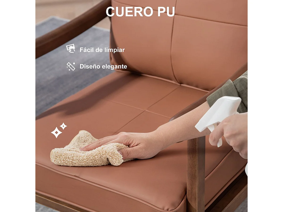 Butaca Elia Homcom respaldo alto marrón 105x63,5x83 cm