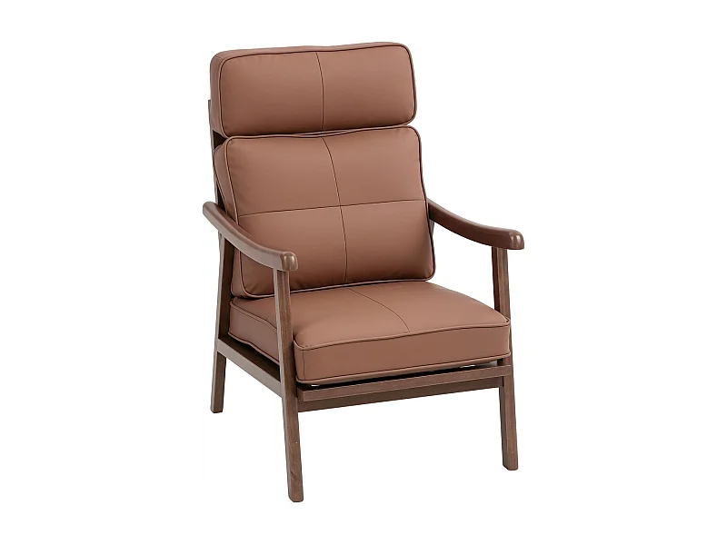 Butaca Elia Homcom respaldo alto marrón 105x63,5x83 cm