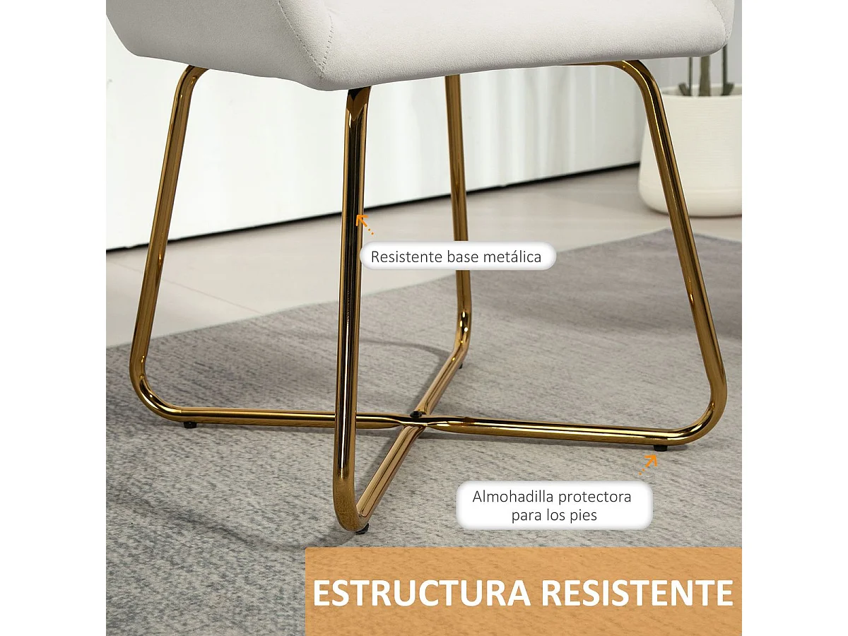 Butaca Daisy Homcom base cruzada crema 85x60x56,5 cm