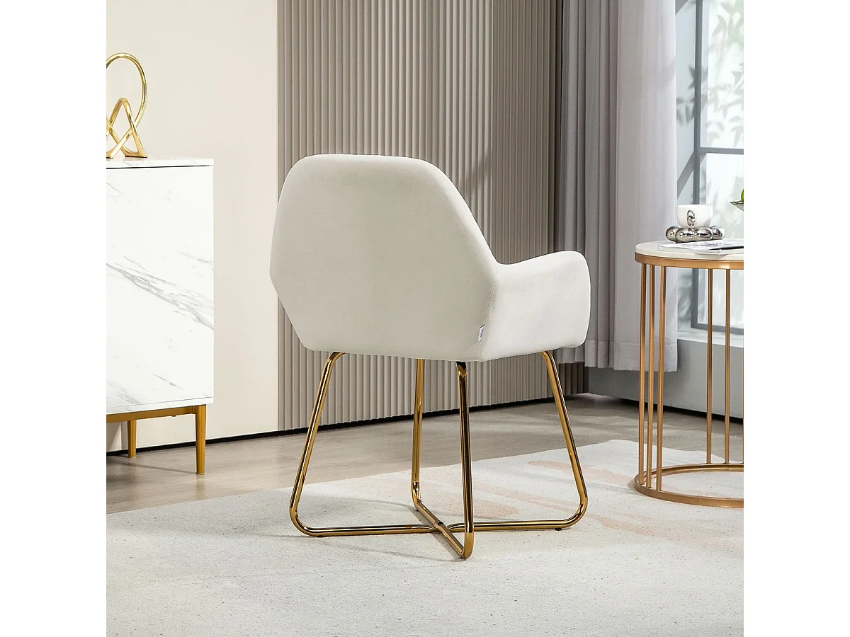 Butaca Daisy Homcom base cruzada crema 85x60x56,5 cm