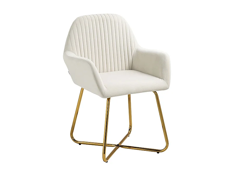 Butaca Daisy Homcom base cruzada crema 85x60x56,5 cm