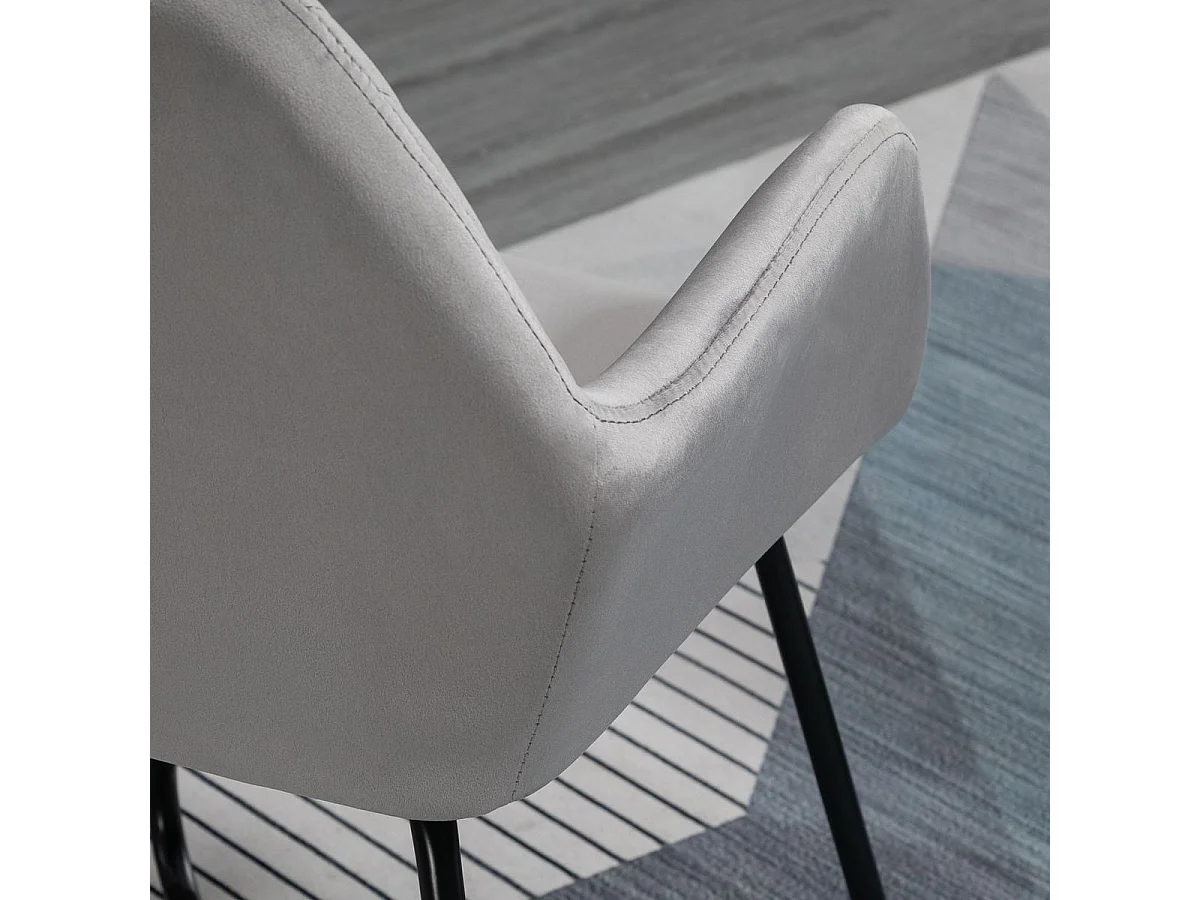 Butaca Daisy Homcom base cruzada gris 85x60x56,5 cm