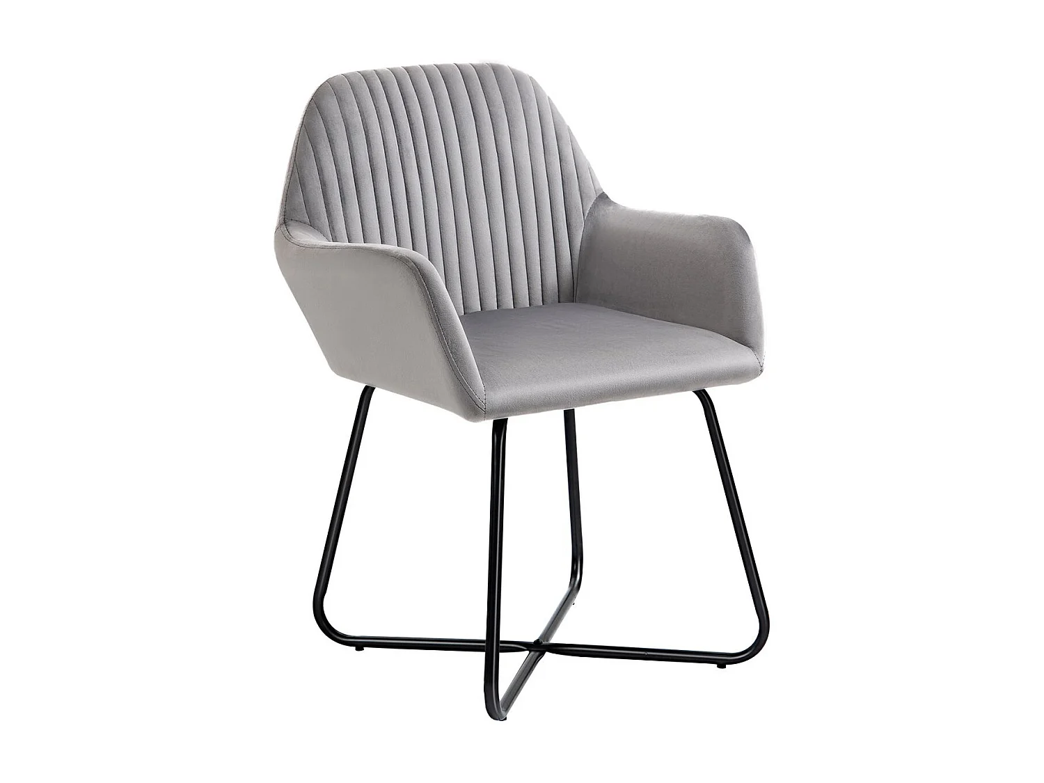 Butaca Daisy Homcom base cruzada gris 85x60x56,5 cm