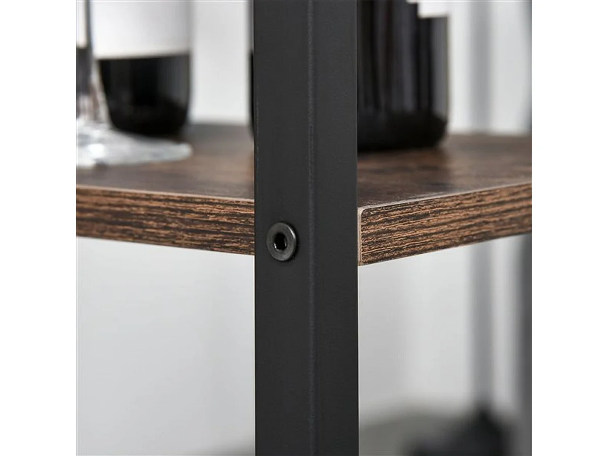 Conjunto de cocina Homcom mesa alta con estantes+2 taburetes negro/ marrón rústico