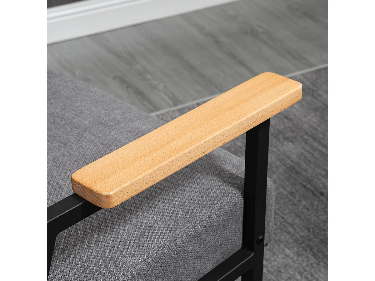 Butaca Modern living Homcom con reposabrazos gris 83,5x64,5x70 cm