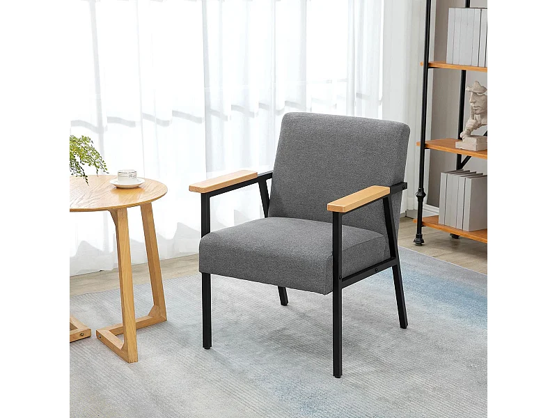 Butaca Modern living Homcom con reposabrazos gris 83,5x64,5x70 cm