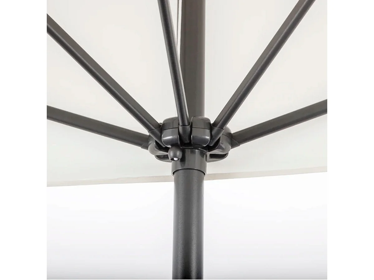 Sombrilla de jardín Outsunny semicircular con manivela crema 245x230x130 cm