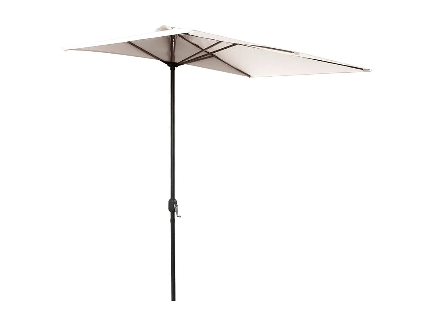 Sombrilla de jardín Outsunny semicircular con manivela crema 245x230x130 cm