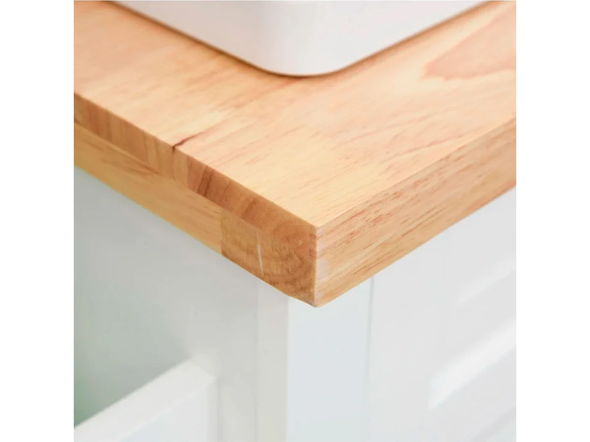 Isla de cocina Homcom 2 cajones 4 puertas especiero barra lateral blanco 82,5x111x44,5 cm