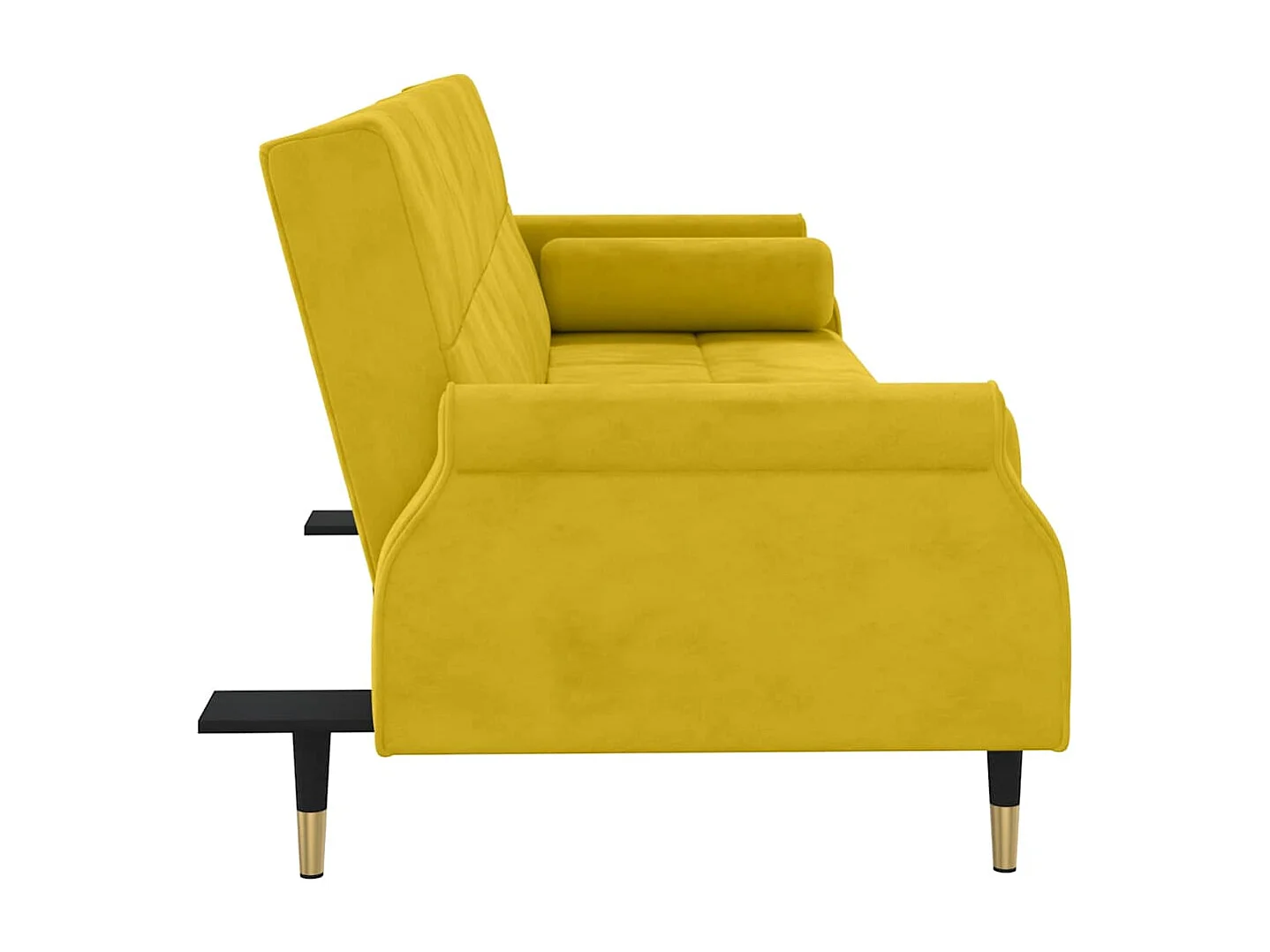Canapé-lit avec coussins jaune velours