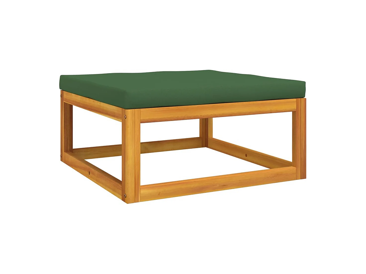 Salon de jardin 8 pcs avec coussins vert bois massif