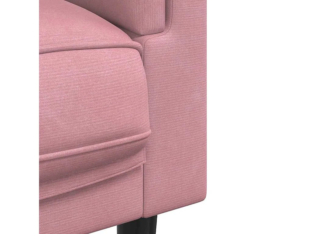 Sofá com almofadões 3 lugares veludo rosa