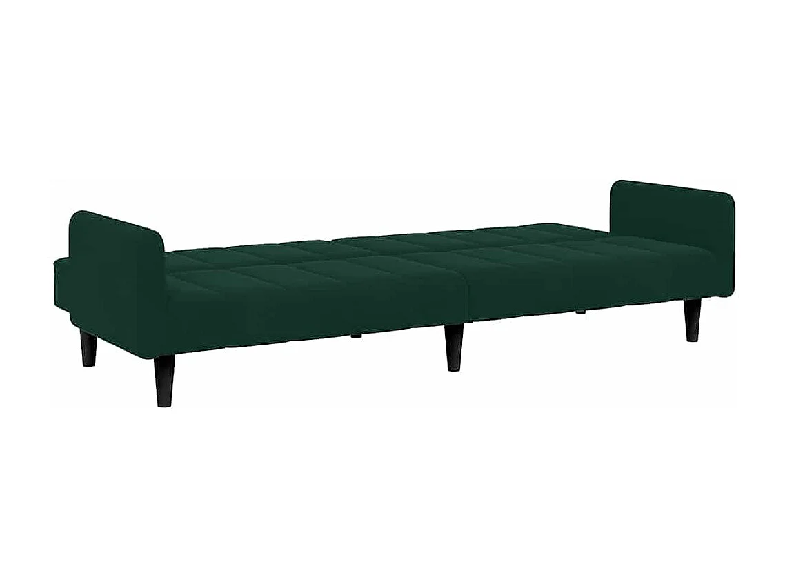 Canapé convertible clic-clac 2 places avec repose pieds en velours vert foncé