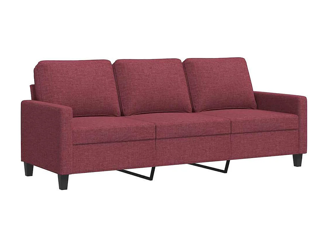 Canapé à 3 places Rouge bordeaux 180 cm Tissu